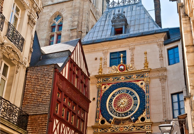 Rouen’s half-timbered architecture and Grand Clock Tower