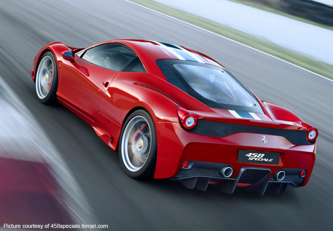 Ferrari 458 Speciale - top speed of 201mph