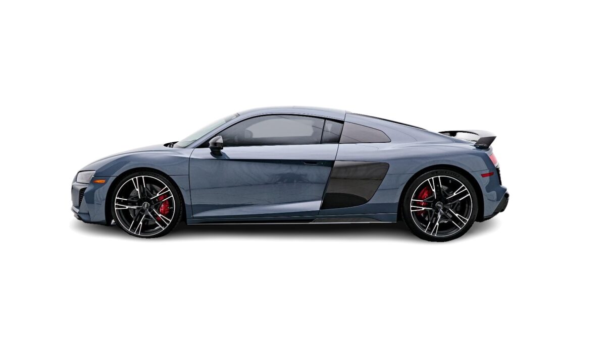 Blue Audi R8 Side view